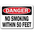 Signmission Danger Sign-No Smoking Within 50 Feet-10in x 14in OSHA Sign, 10" L, 14" H, DS-No Smoking 50 feet DS-No Smoking 50 feet